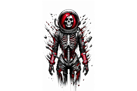 Gothic Red-Haired Astronaut Tattoo