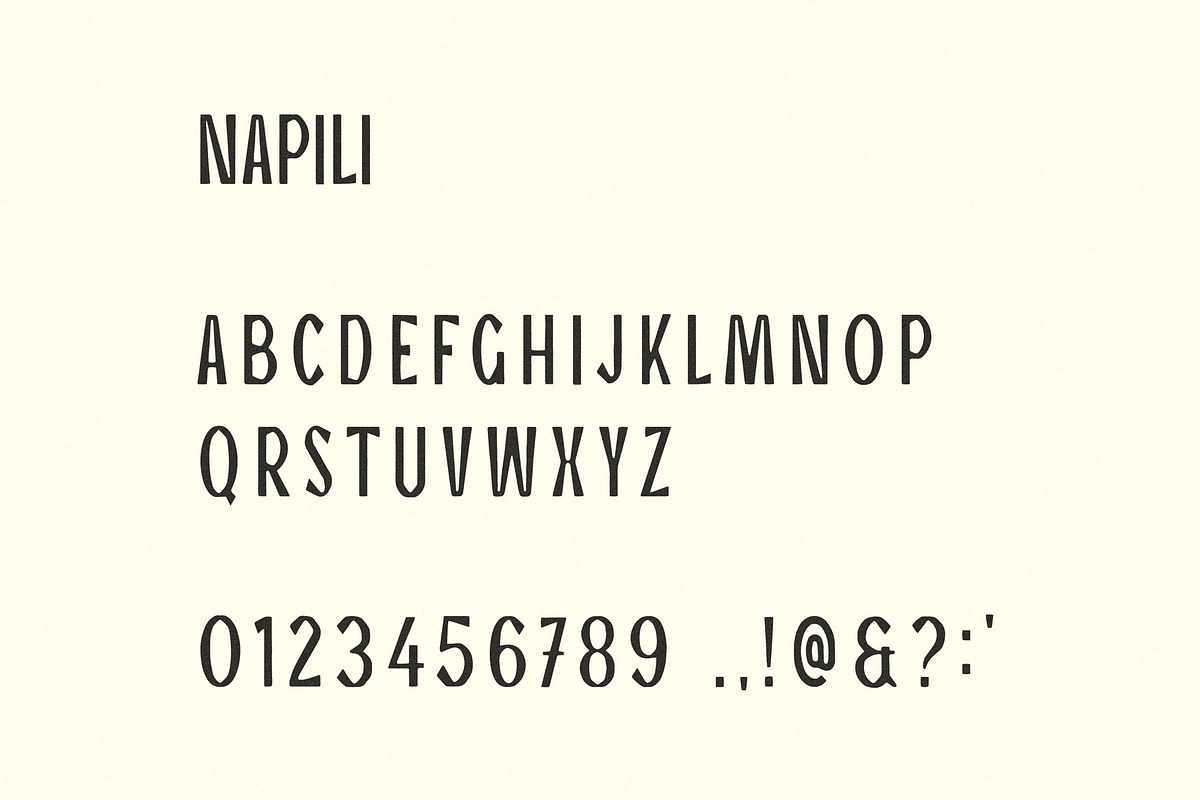 Napili | A Tropical Display Font, a Sans Serif Font by Taylor Penton (Photo 3 of 5)