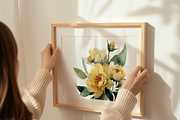 Watercolor Yellow Peony Bouquet, a Decorative Illustration by ThaismotaCreativeCo (Thumbnail 6 of 11)