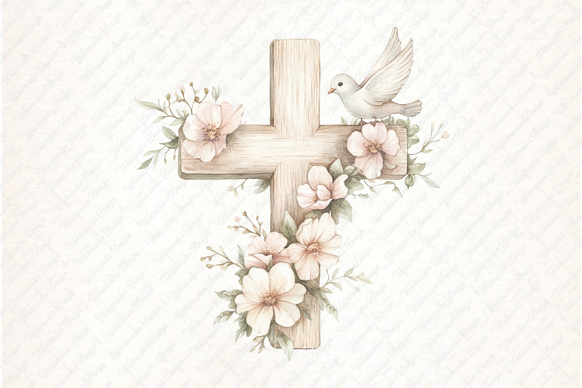 Beige Christian Easter Clipart, an Illustration by Watercolor design (Photo 9 of 13)