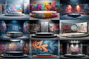 40 Graffiti Podium Mockups, a Background Graphic by Incomelion (Thumbnail 6 of 9)