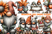 Whimsical Fall Gnome Clipart, a Seasonal Illustration by fashionaddict (Thumbnail 1 of 7)