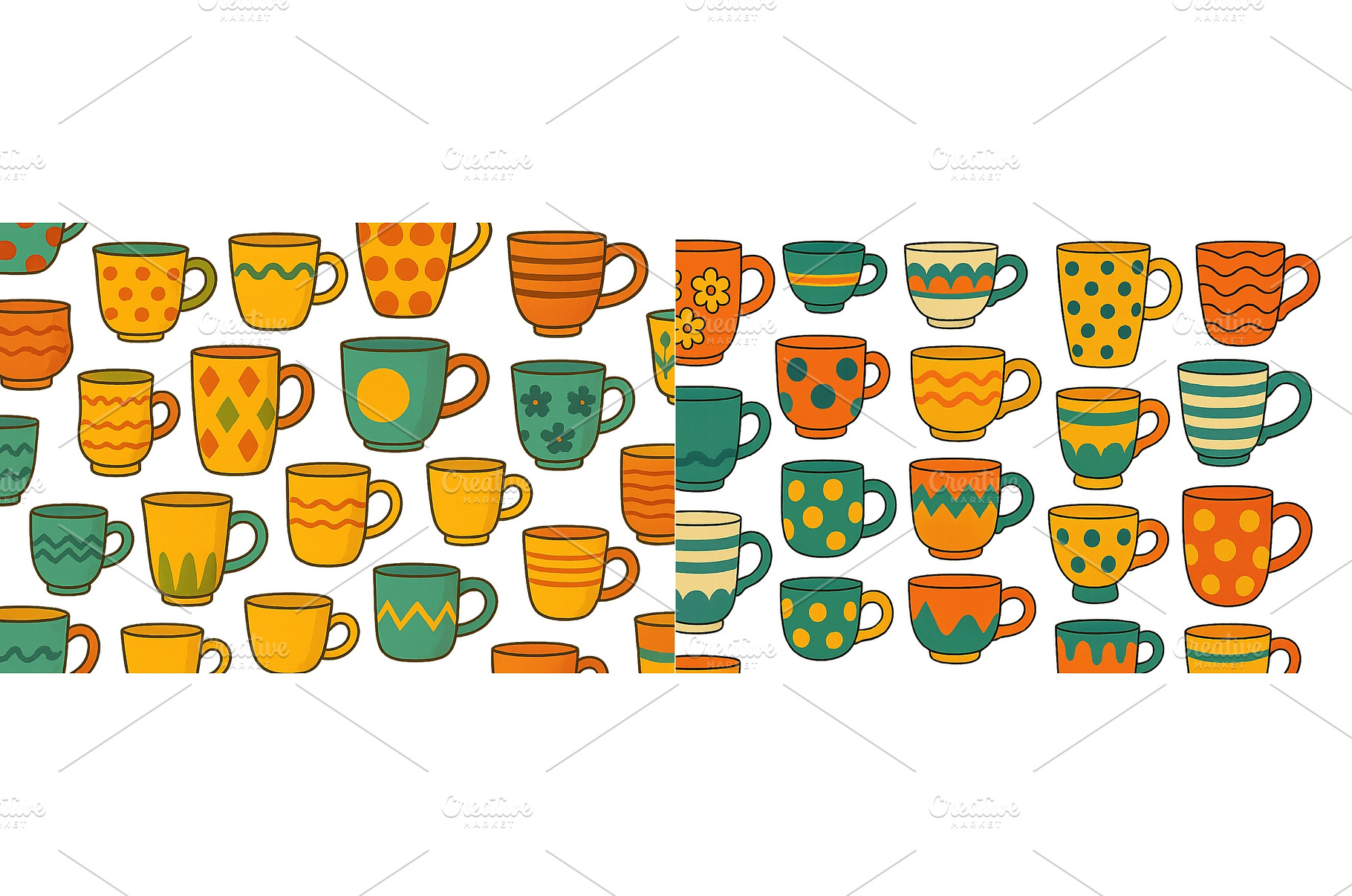 Colorful collection of playful mugs, an Abstract Photo by ZinetroN