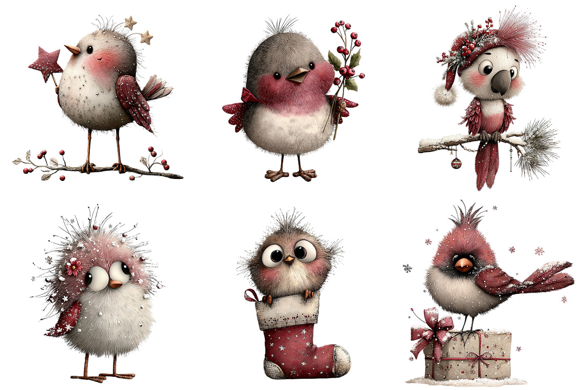 Christmas Birds Clipart, an Illustration by Craft Nest (Photo 4 of 9)