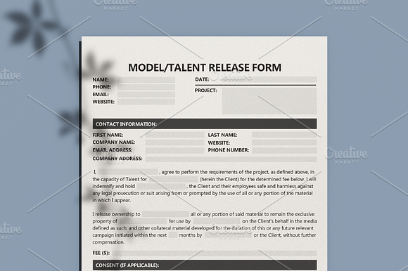 Model Release Form - Fillable PDF preview 2