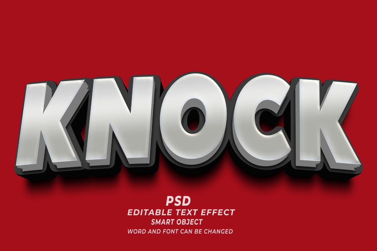 Knock PSD Editable Text Effect, a Layer Style Add-On by TrueVector ...