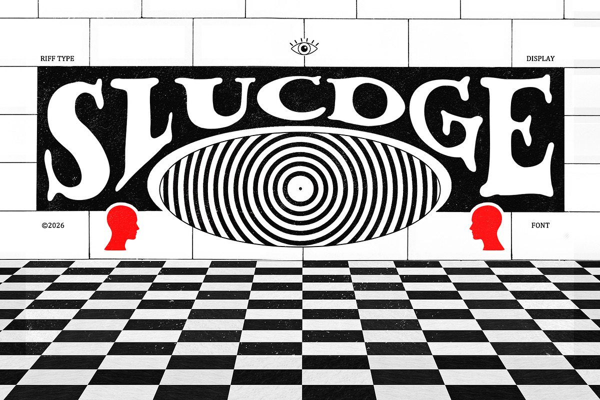 SLUCDGE - Handcrafted Groovy Font, a Font by riff.type (Photo 1 of 9)