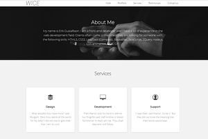 WICE - One Page Personal & Portfolio