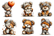 Whimsical Bear Valentine's Clipart, an Illustration by Dream Creation (Thumbnail 2 of 6)