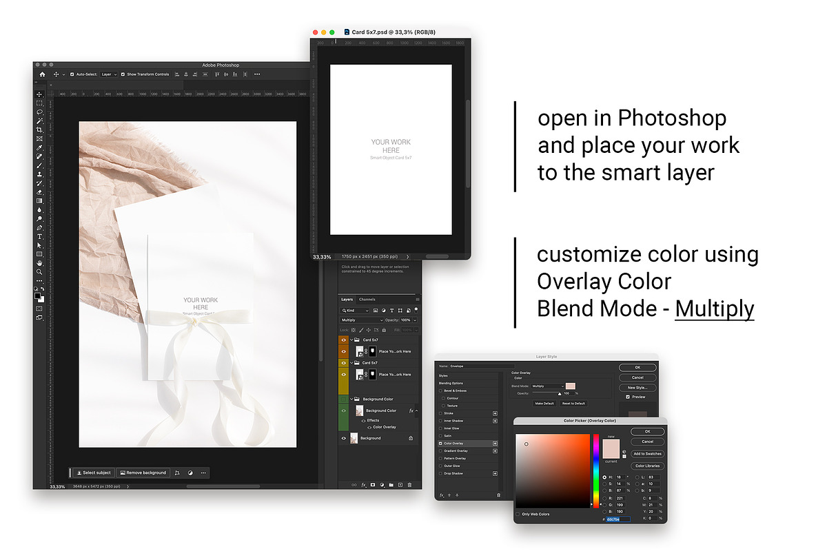 Customizable Card Mockup5x7 2c5 b32, an Advertising Mockup by PawMockups (Photo 6 of 12)