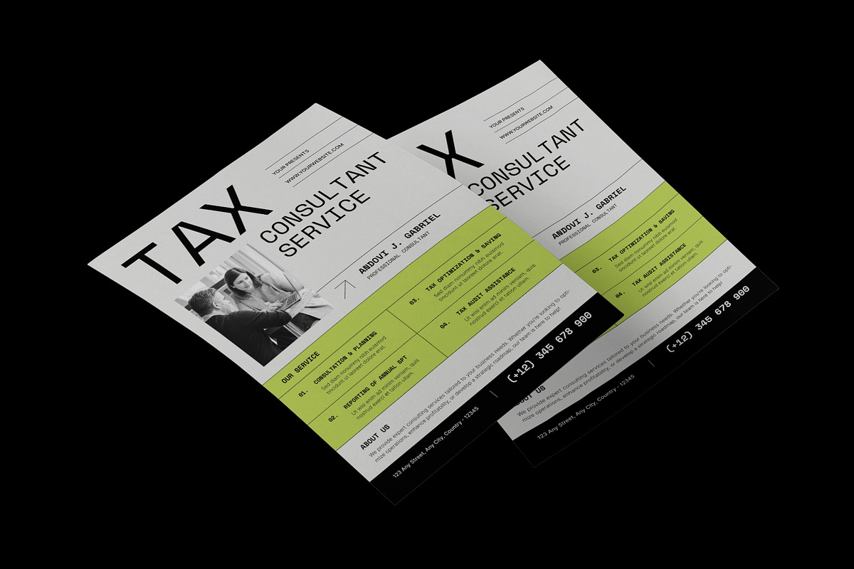 Tax Consultant Services Flyer, a Flyer Template by Neermana (Photo 2 of 4)