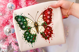 Christmas Butterfly PNG Clipart Art, a Seasonal Illustration by CrexoraLab