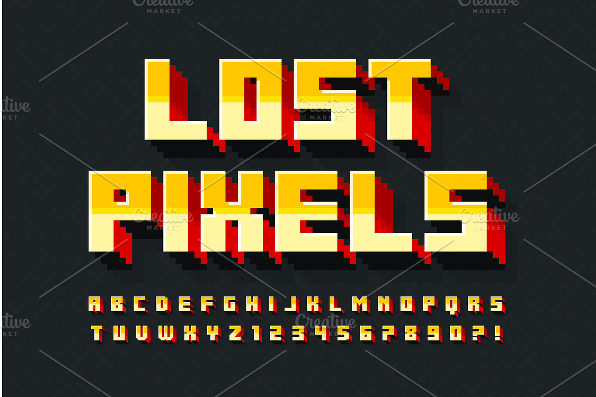Pixel stylized vector alphabet, an Illustration by RevelStockart