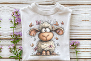 Whimsical Spring Sheep Clipart, an Illustration by OK Design (Thumbnail 6 of 6)