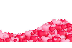 Red and pink hearts background, a Decorative Illustration by Yayasya