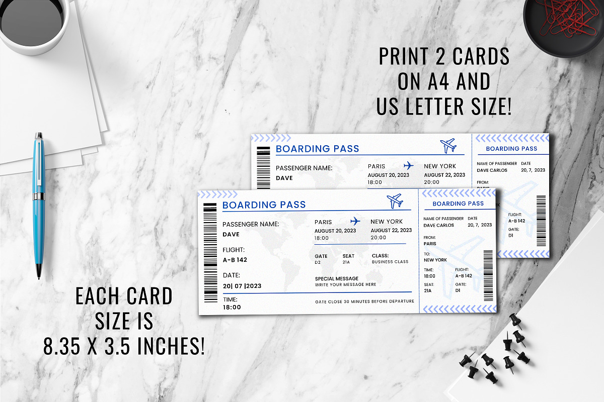 Editable Boarding Pass Ticket Design, a Templates & Theme by Snapybiz (Photo 8 of 10)