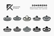 Mexican Hat (Sombrero) Icon Vector, an Icon by Akatype Studio (Thumbnail 1 of 3)