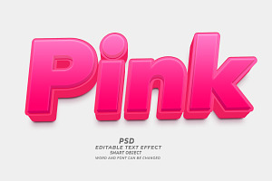 Pink 3D Editable Text Effect PSD, a Layer Style Add-On by TrueVector