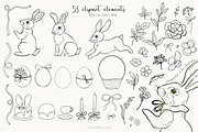 Easter rabbit hand-drawn vector set, a Decorative Illustration by AfonshinaArt (Thumbnail 8 of 15)