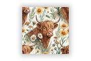 Highland Cow Digital Paper Pack, a Pattern Graphic by FloridPrintables (Thumbnail 6 of 9)