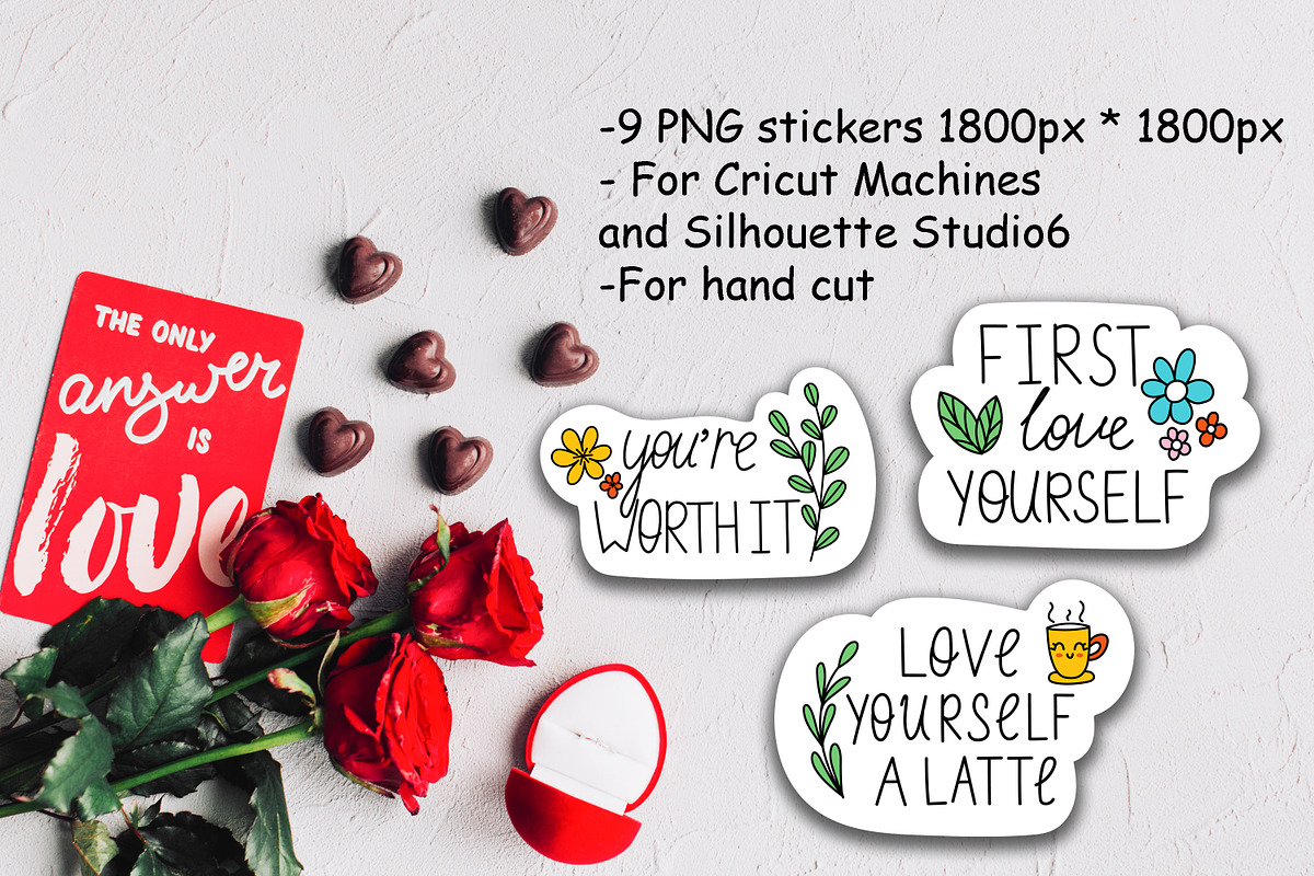 Love Yourself Stickers, a Healthcare Illustration by Le.nart (Photo 4 of 4)