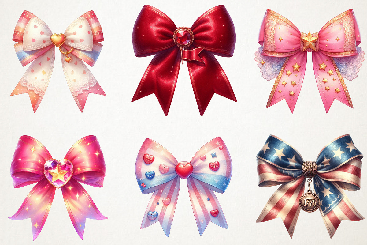 4th Of July Coquette Bow Sublimation, a Seasonal Illustration by RobertsArt (Photo 7 of 7)
