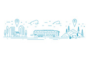 Bus travel, line art set, a Transportation Illustration by Good Studio (Thumbnail 4 of 4)