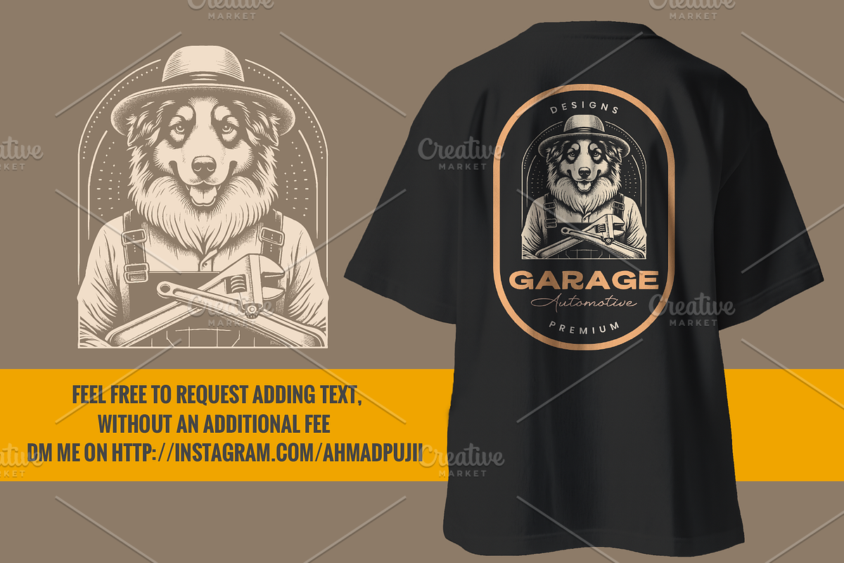 Vintage Australian Shepherd Dog, an Animal Illustration by devastd (Photo 2 of 11)