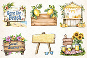 Summer Day Wooden Sign Clipart, an Illustration by DreamCafeArt (Thumbnail 4 of 9)
