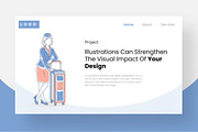 Flight Attendant Illustration Set, a Transportation Illustration by Stock Shape (Thumbnail 2 of 4)