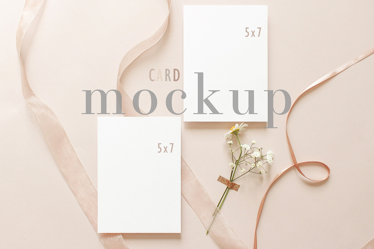 Card Mockup 5x7 Invitation Mockup, a Print Template by BirdieFrames (Photo 1 of 4)