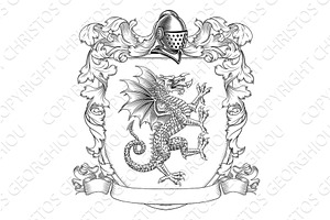 Welsh Dragon Coat of Arms Crest, an Illustration by Christos Georghiou