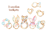 Baby girl teethers and rattles set, an Illustration by Tatiana Troian (Thumbnail 2 of 6)