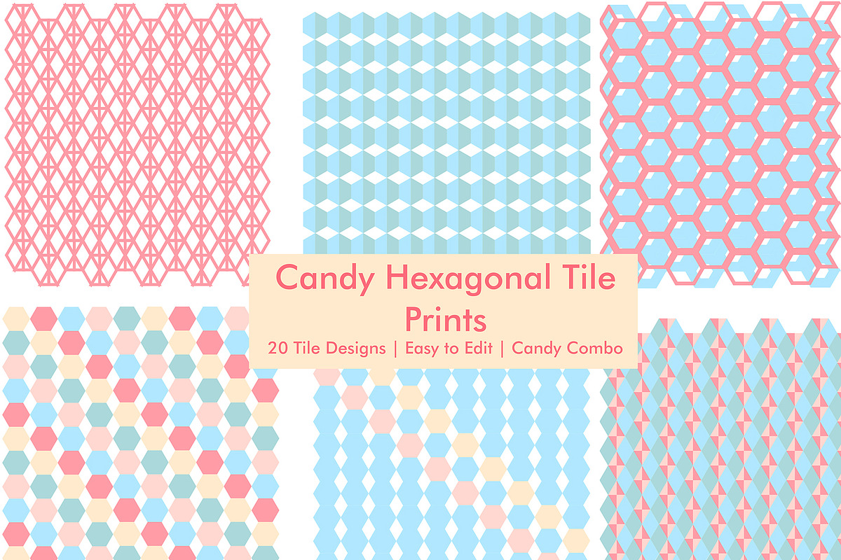 Pastel Hexagon - Tiles & Patterns, a Pattern Graphic by Design Unique (Photo 1 of 9)