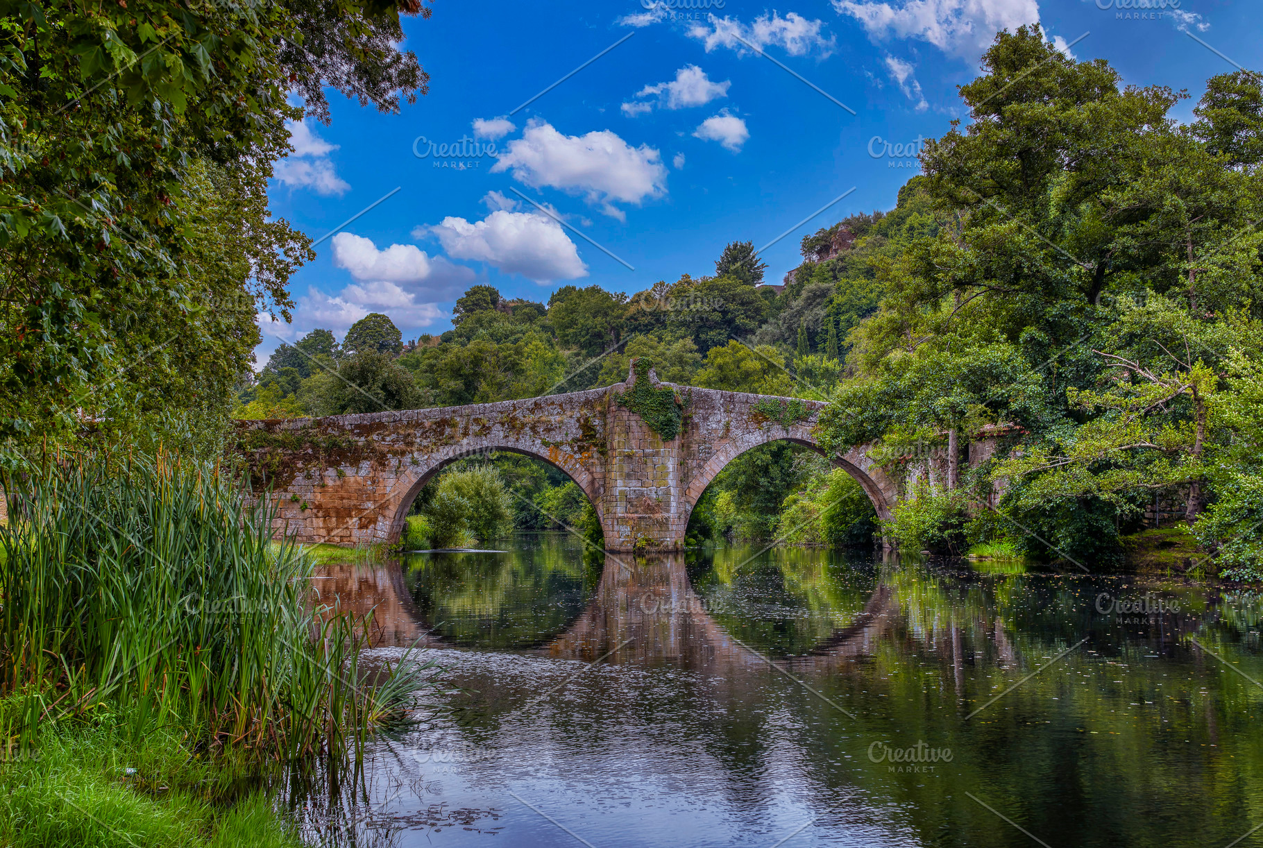 Romanesque bridge of Vilanova in Allariz, Orense., an Architecture Photo by CreativePhotoSpain