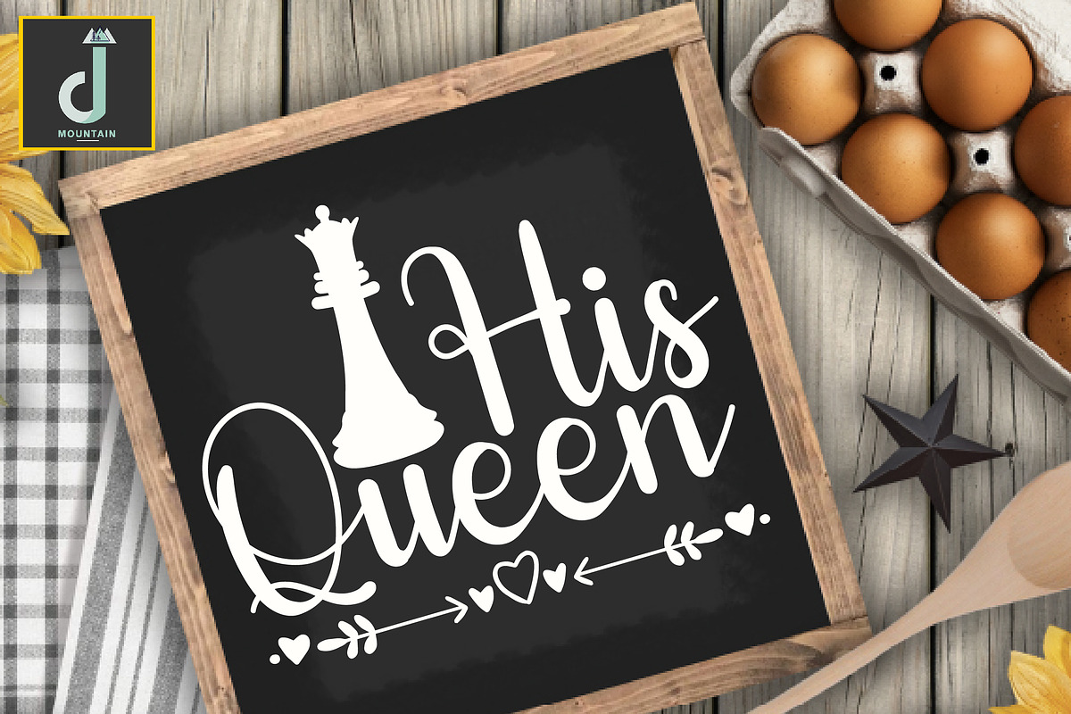 His queen svg cut files design, a Graphic by Designmountain (Photo 4 of 4)