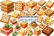 Cracker Watercolor Clipart, an Illustration by Rose Art (Thumbnail 1 of 7)