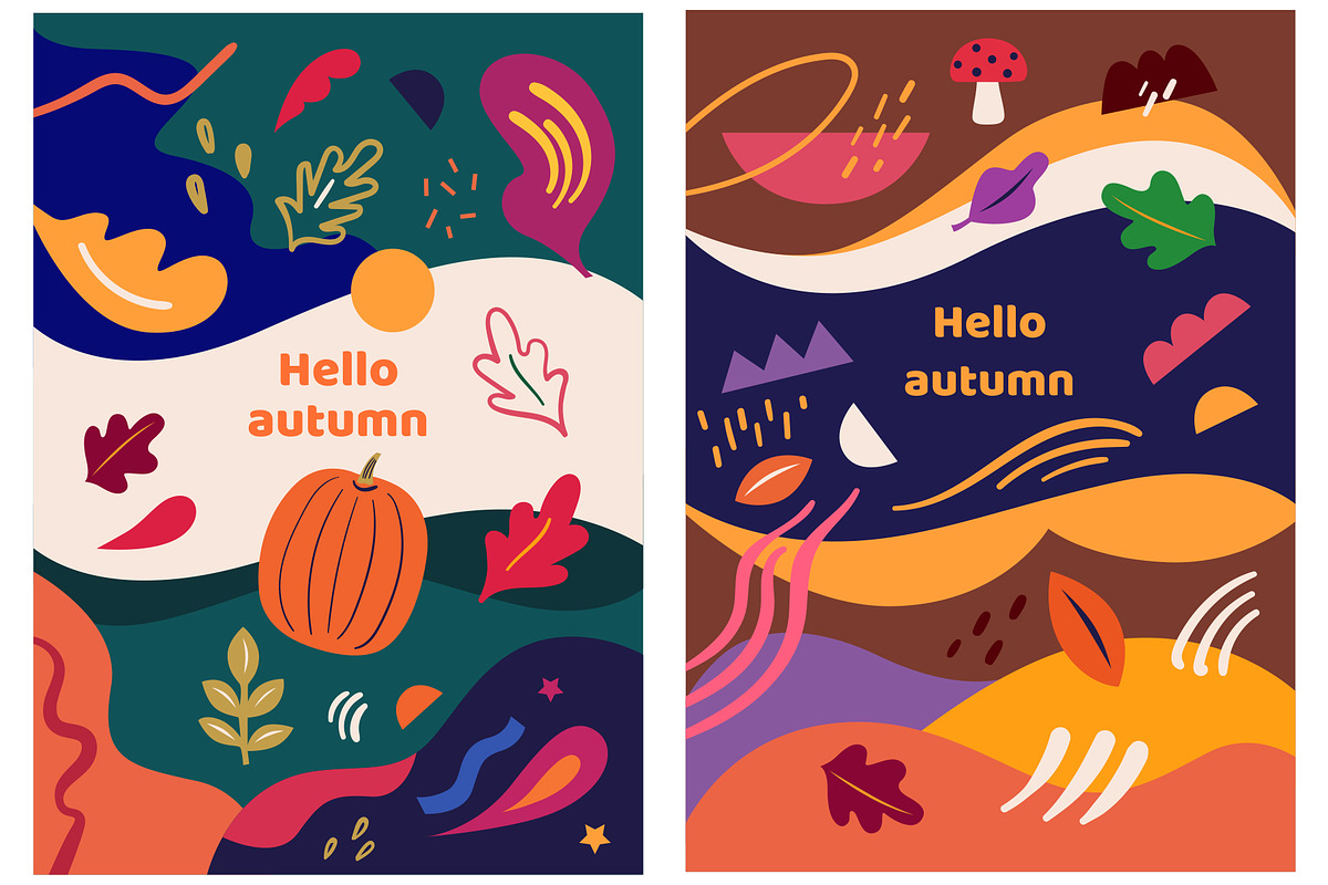 Autumn playful collection, a Seasonal Illustration by MoleskoStudio (Photo 4 of 16)