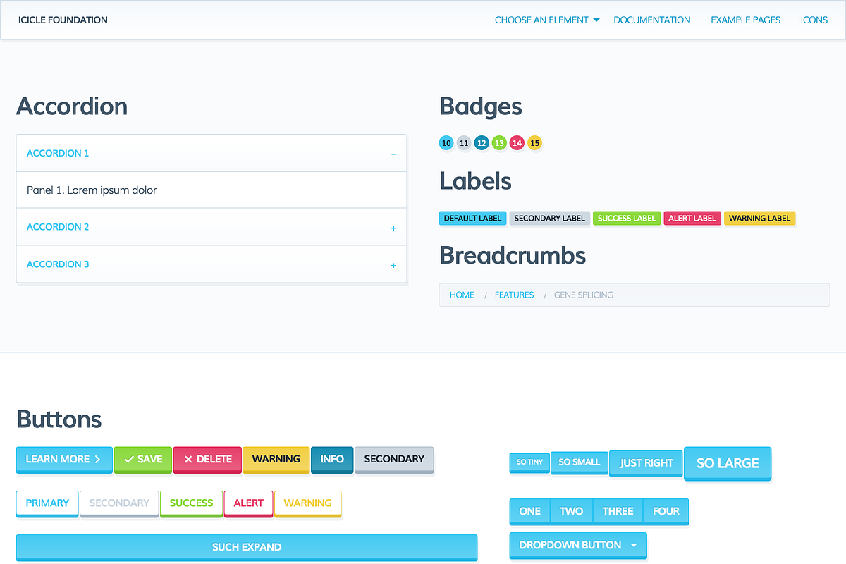 Icicle UI Kit for Zurb Foundation 6, a Templates & Theme by The Clever UI Company (Photo 2 of 6)