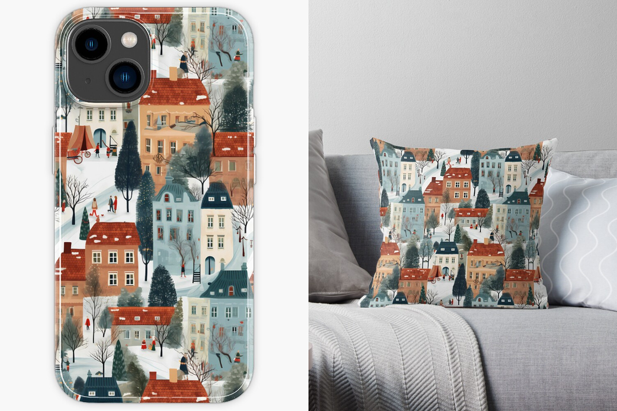 Winter city pattern, a Pattern Graphic by AlexandraTret (Photo 3 of 3)