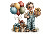 Man's Birthday Clipart JPG, a Person Illustration by Memories By Lea (Thumbnail 10 of 20)