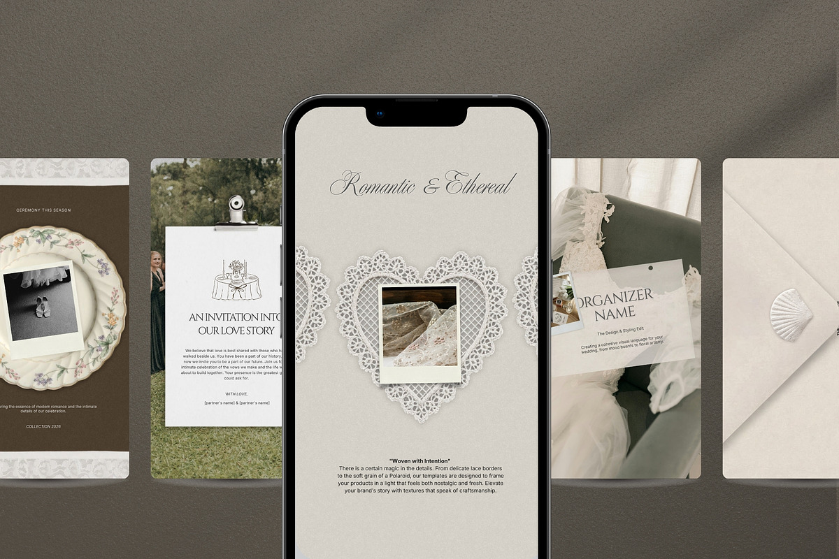 Modern Romance Wedding Canva Pack, a Social Media Template by Pani Temp. (Photo 9 of 13)