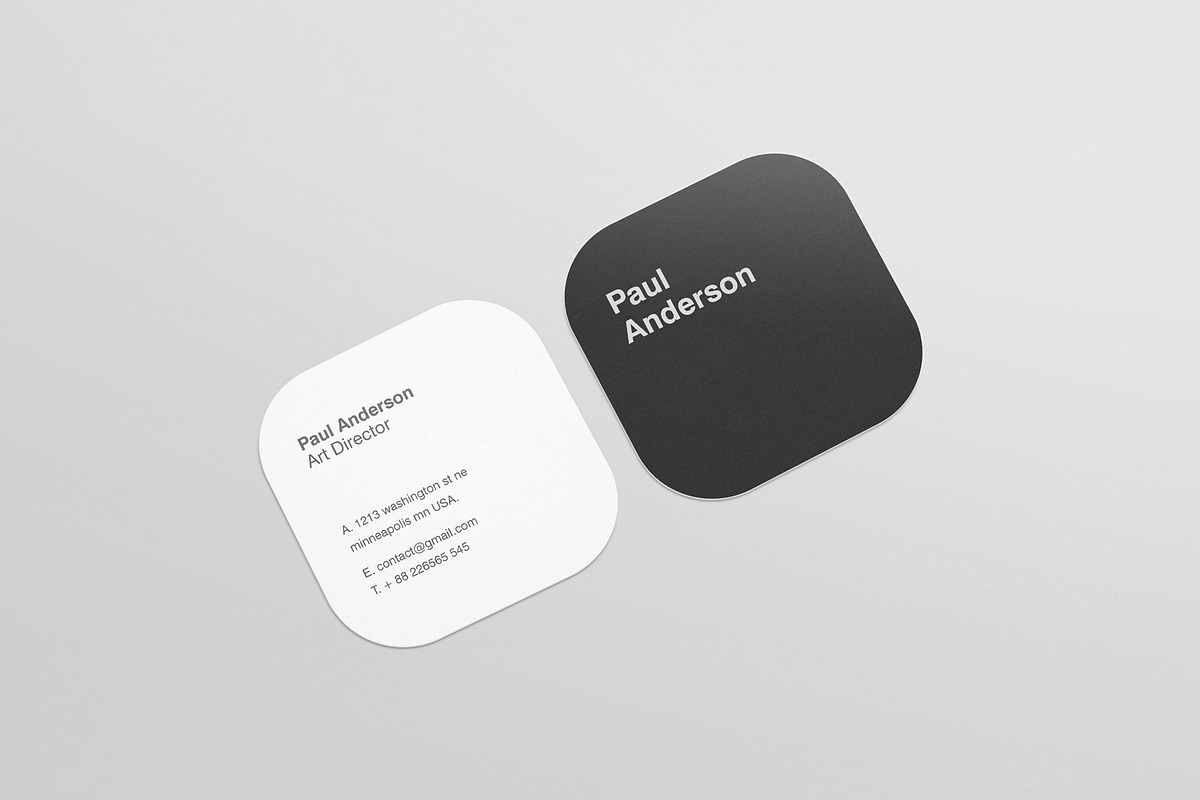 Square Business Card Mockups, a Print Template by resumetemplathttps://d3es (Photo 4 of 6)