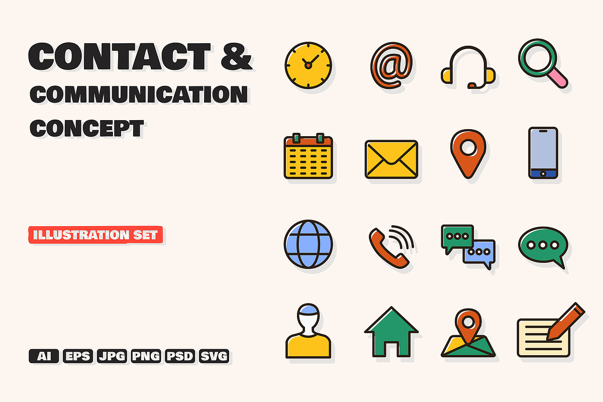 Contact & Communication Icon, an Object Illustration by Partikusi Design (Photo 1 of 3)