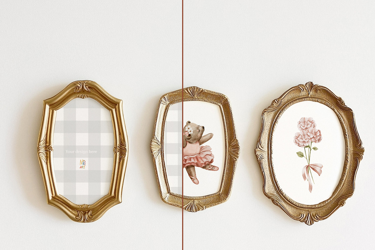 Golden Elegance Vintage Frame Mockup, a Product Mockup by NikiArts (Photo 9 of 10)
