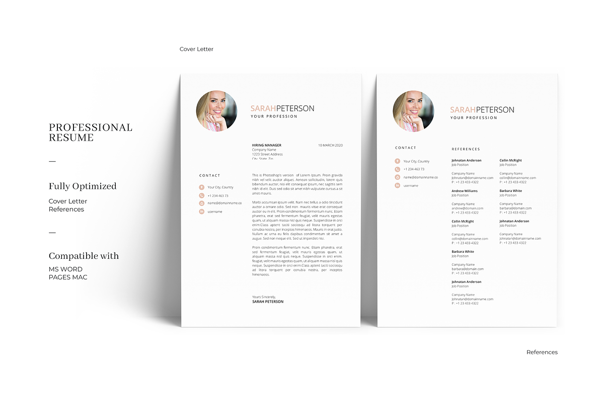 Teacher Resume Template with Photo, a Resume Template by GraphicFlava (Photo 4 of 8)