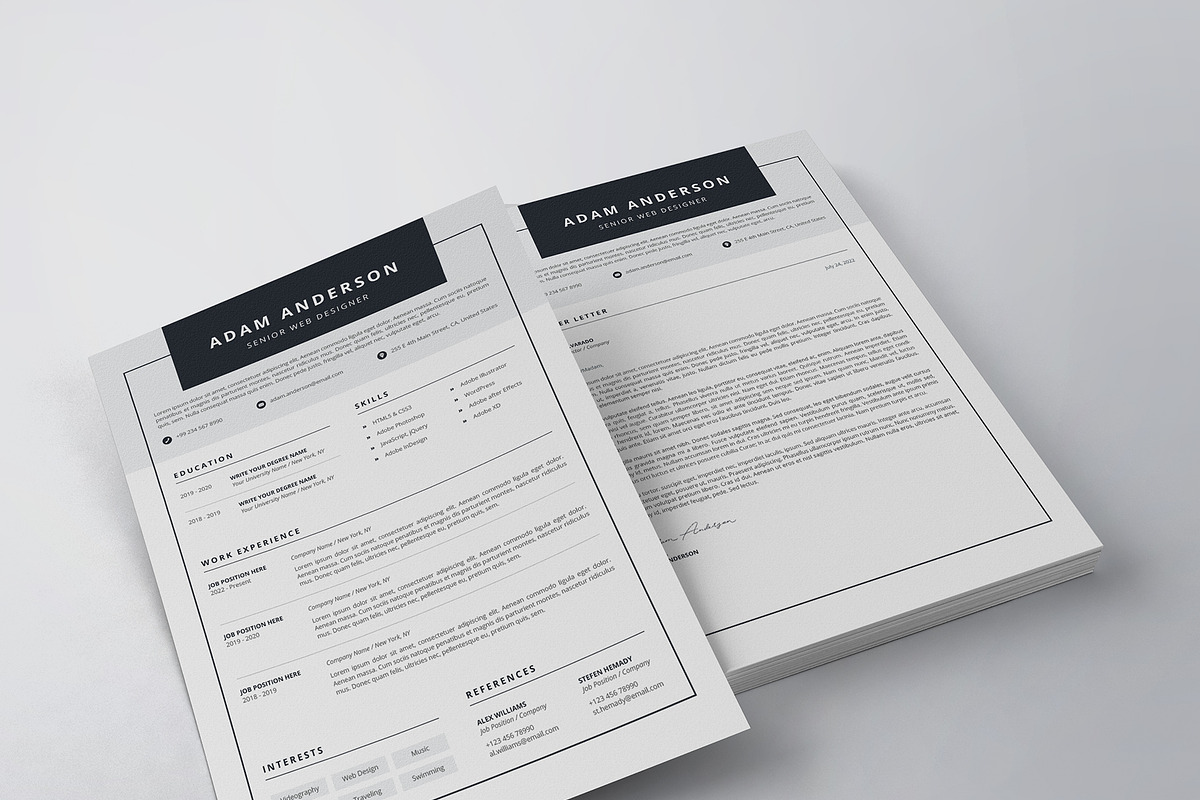 Clean Resume/CV Template, a Resume Template by HueNestify