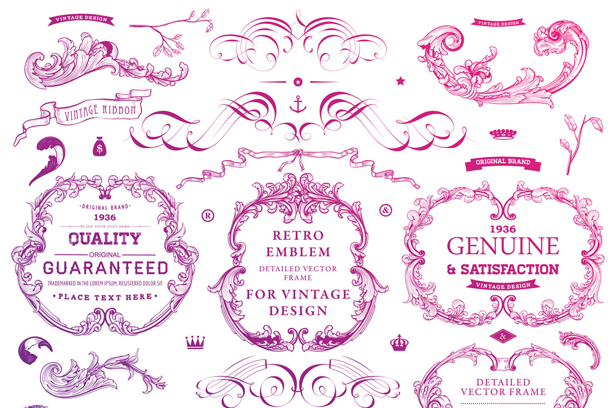 600+ Vintage Frames and Emblems, a Decorative Illustration by Anna Ozerina (Photo 6 of 11)