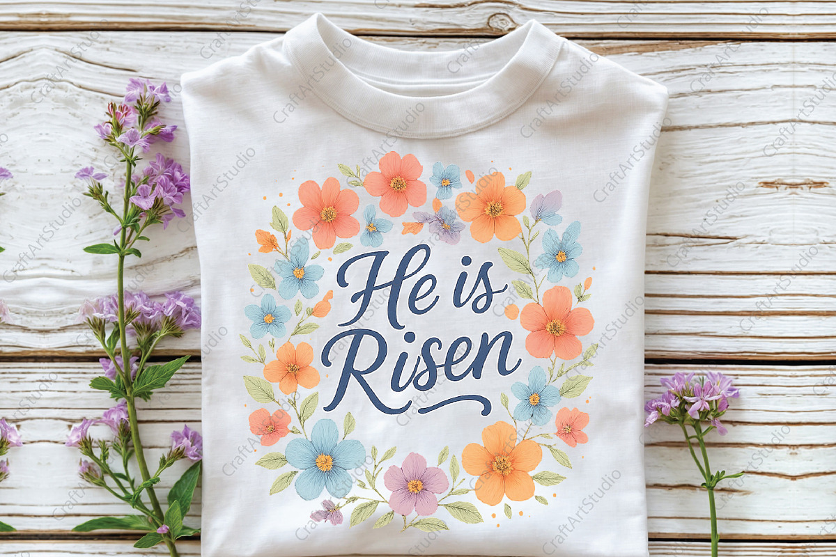He is Risen - Christian Easter PNG, an Illustration by CraftArtStudio (Photo 3 of 4)