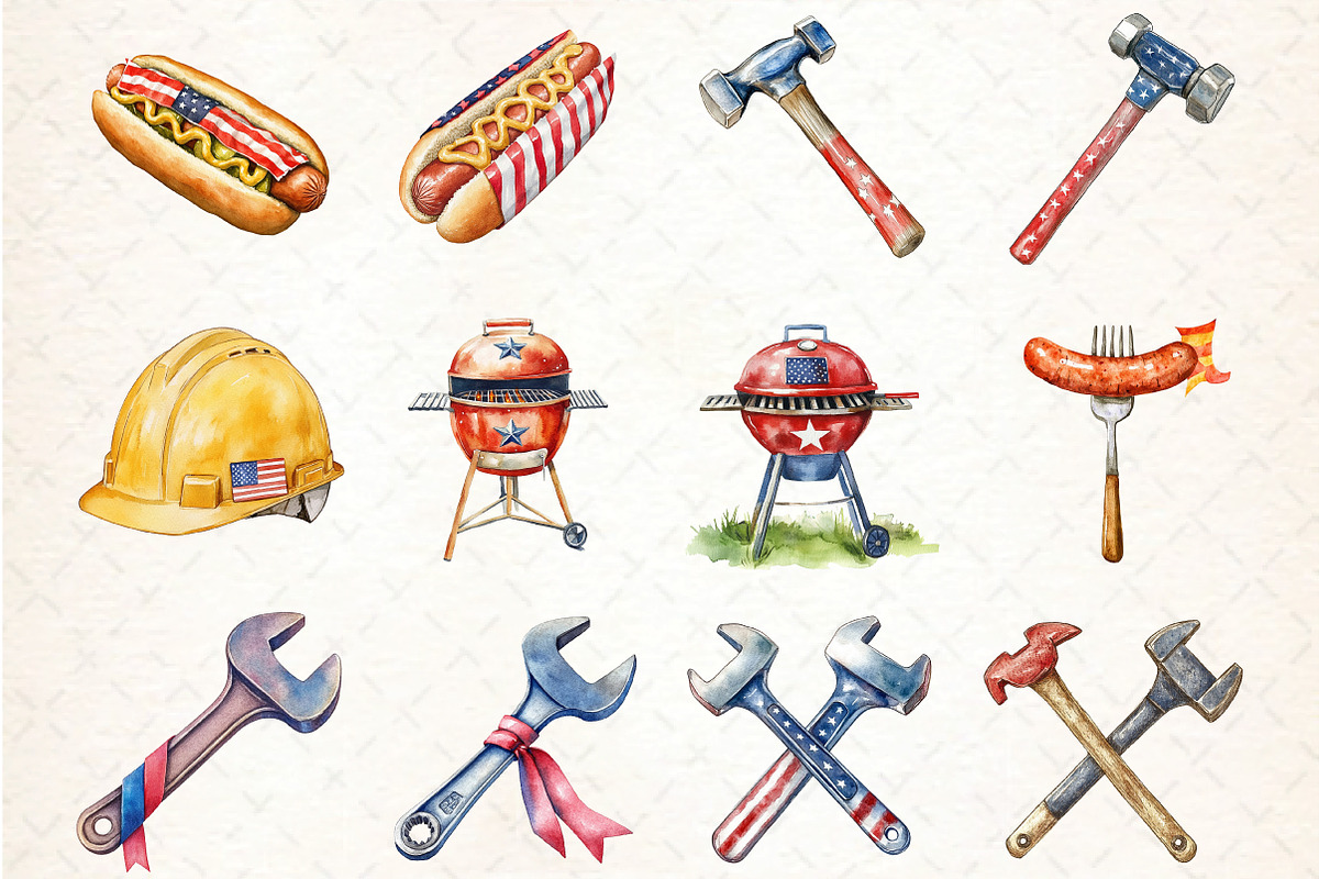 Watercolor Labor Day, an Illustration by DreamCafeArt (Photo 2 of 4)